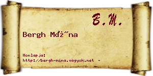 Bergh Mína névjegykártya